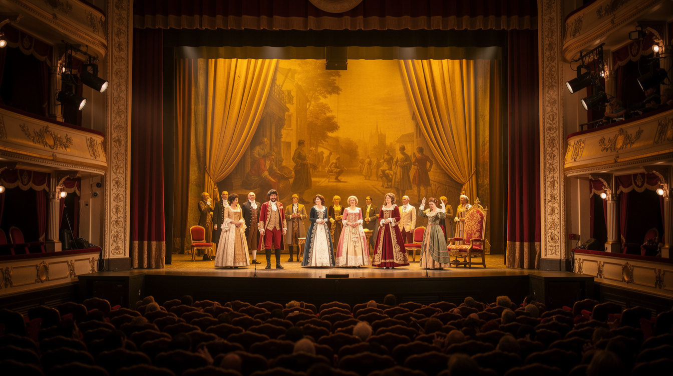 Theatre performance on stage viewed from the audience
