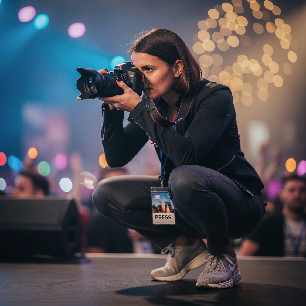 Photographer capturing an event in action